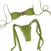 2025 New Metal Shell Solid Color Lace-up Sexy Cute Party Bikini