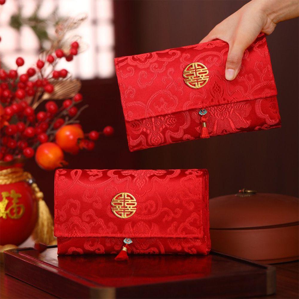 Chinese Style Folding Red Envelope Hongbao New Year Money Bag Red Pocket  Lunar New Year Gifts