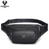 HUMERPAUL Men leather waist bag multifunctional cowhide leisure sports mobile phone waist bag multi-compartment chest bag large-capacity shoulder bag