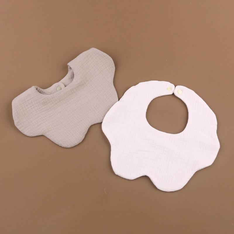 2PCS Baby Drooling Bib Burp Cloth for 0-24 Months Infants Cotton Saliva Towel Unisex Breathable Baby Bibs for Newborn