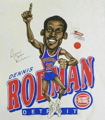 DENNIS RODMAN CARICATURE CARTOON White  Men S-234XL T-shirt A403 Unisex T-Shirt