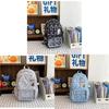 Star Pattern Nylon School Backpack With Padded Straps For Students