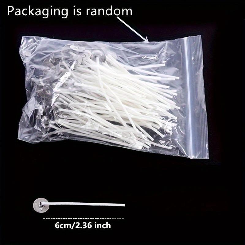 100Pcs Candle Wick with Metal Base, Handmade Aromatherapy Candle Wick, Homemade Beeswax Candle Consumables