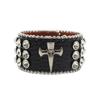 Gothic Stil Totenkopf Strass Armband Schmuck, Modisches Design Diamant PU Leder Handschmuck