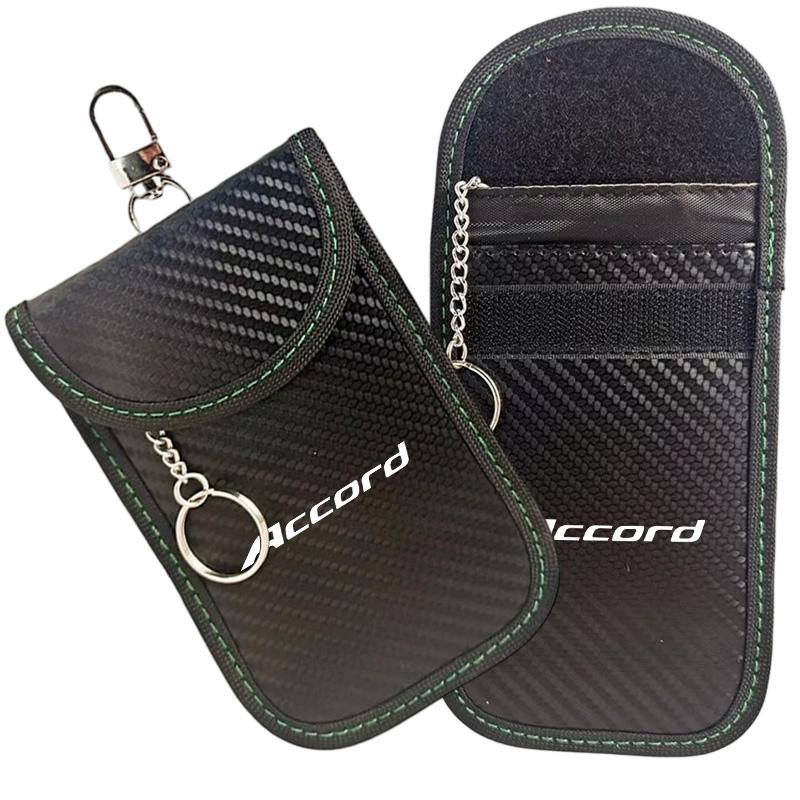 ARD1 Carbon Fiber Car Key Case Signal Blocker Bag RFID Shielding Pockets For Honda Civic Accord CR-V Fit Jazz Odyssey Vezel Pilot HRV