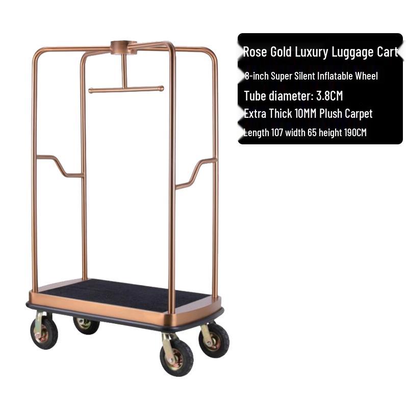 

Роскошная гостиничная тележка для багажа из розового золота
