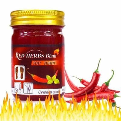 Bálsamo de Massagem Tailandês com Pimenta Vermelha e Menta 50g | Músculos e Articulações | Promove a Circulação Sanguínea