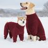 Pet Winter Clothes Fullbody Winter Dog Jumpsuit Windproof Soft Warm Dog Pajamas Resilient Thickened Dog Fleece Coat Outdoor