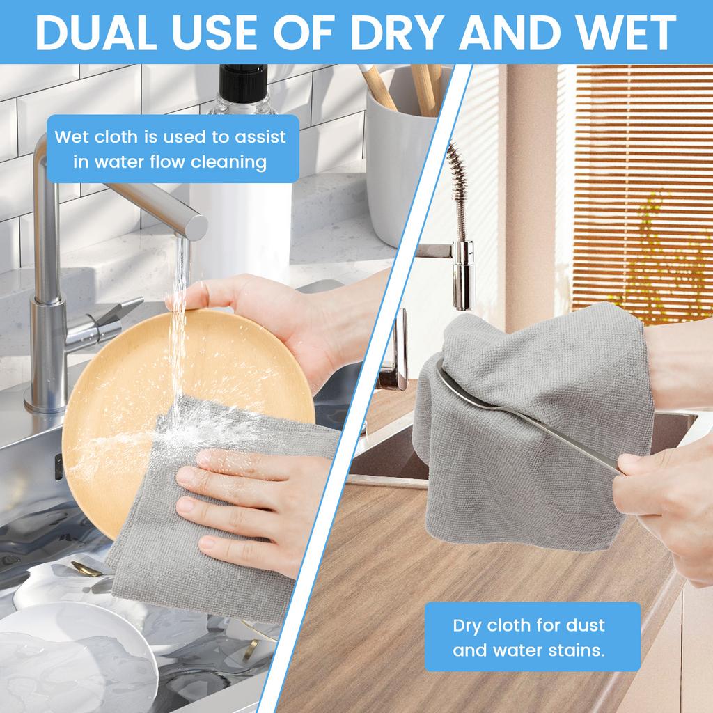 50Pcs/Roll Reusable Cleaning Wipe Absorbent Microfiber Towel Non-stick Oil Dish Rags Napkins Tableware Home Cleaning Towels