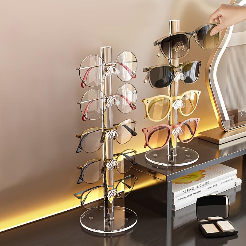 Acrylic Glasses Holder Vertical Sunglasses Organizer Stand Space-Saving Eyewear Display Rack for Home DeskStore Display Rack