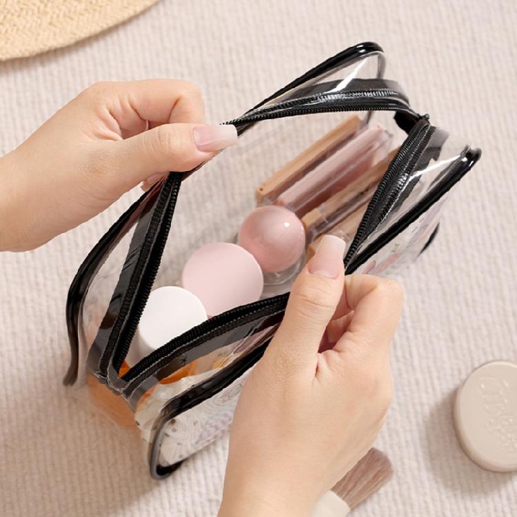 Spacious Interior Transparent Toiletry Bag Waterproof PVC Cosmetic Storage Organizer For Travel Essential