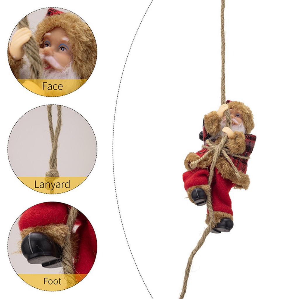 Christmas Tree Santa Doll Decorations With Rope Santa Clause Figure Resin Hanging Ornament For Home Party Decoration