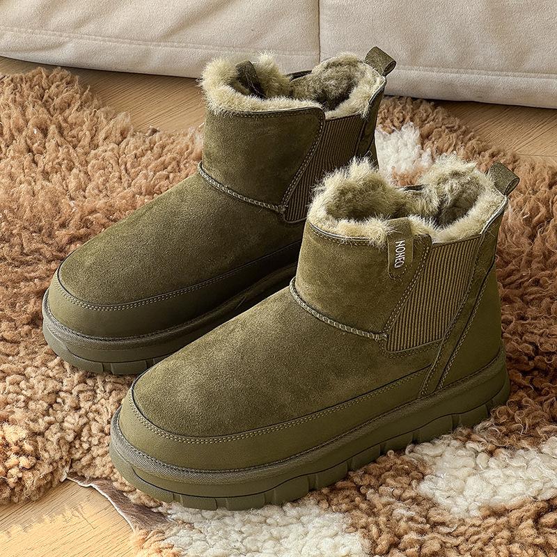 Winter new snow boots fleece thickened warm Chelsea boots heightened non-slip cotton shoes