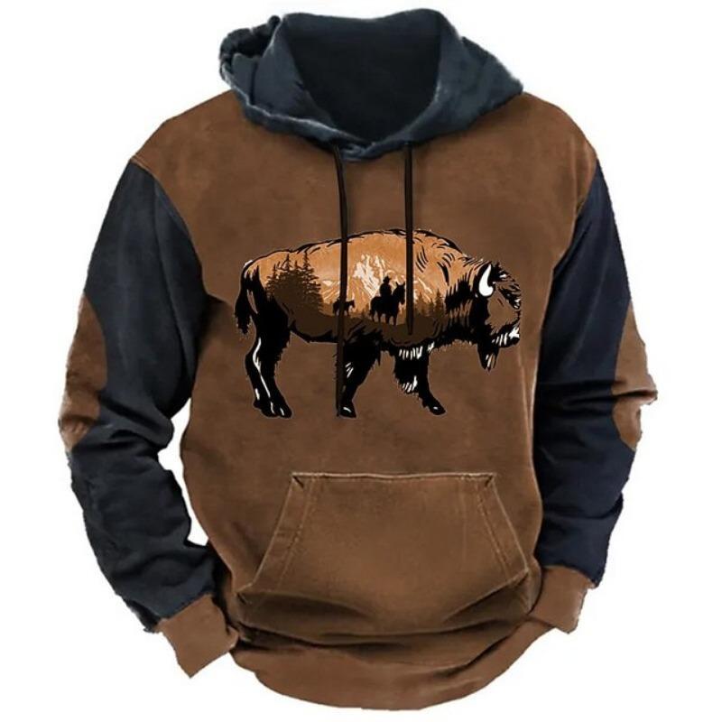Толстовки для мужчин Y2k Golf Camping Casual cowboy Long Sleeve Autumn Fashion Hooded 3D Printed Loose Oversize 5XL