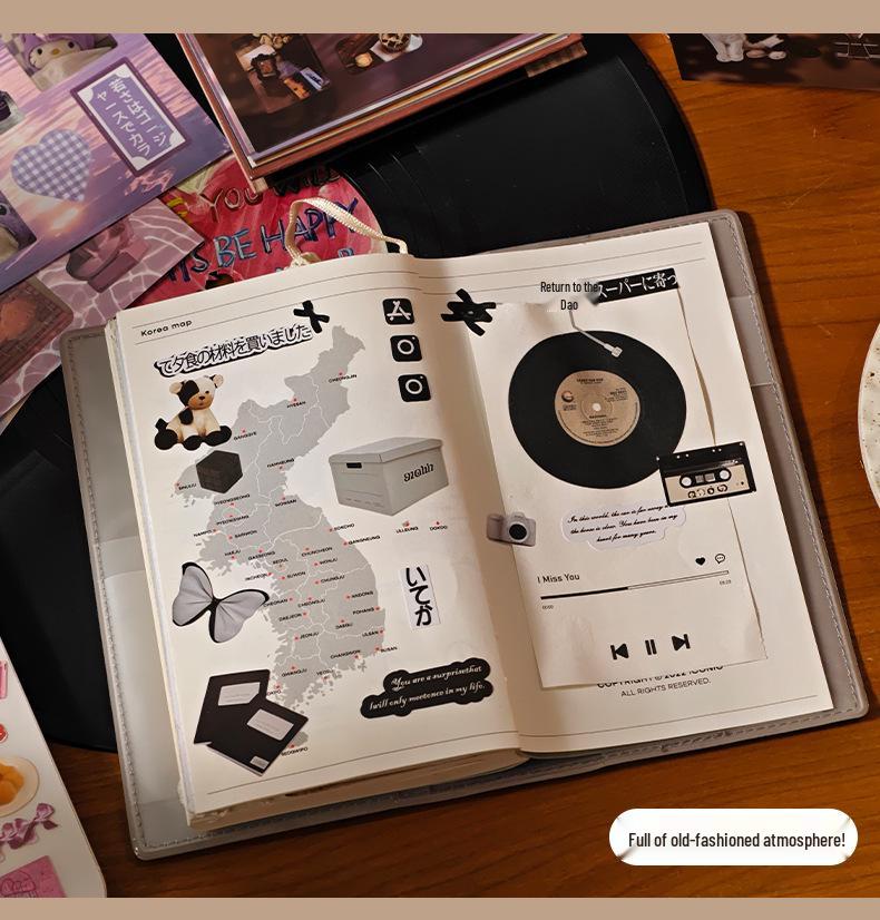 Zaomo Retro Gramophone Series Sticker Book: Versatile Journal Decoration In Ins Style.