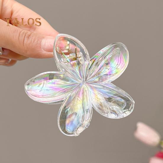 Women Hair Clip Colorful Flower Shape Back Head Hair Claw Horsetail Hair Decoration Hair Styling Tool