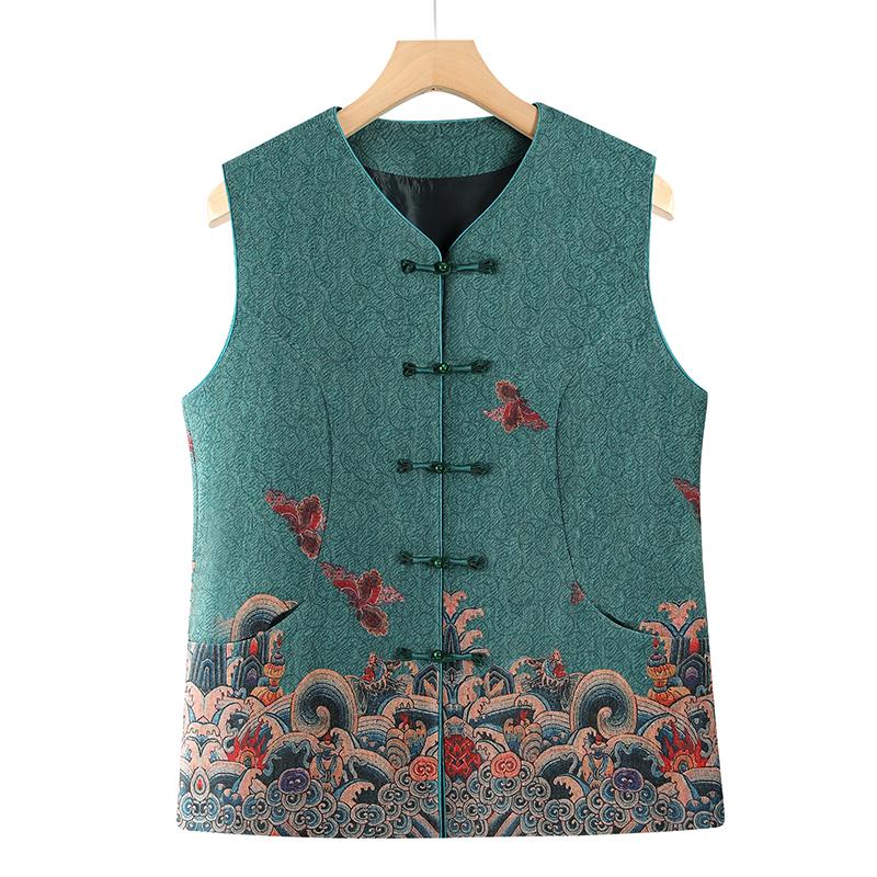 

Grandma Style Vest: Autumn Shawl for Middle-Aged and Elderly Women 2XL (100-115kg recommended)