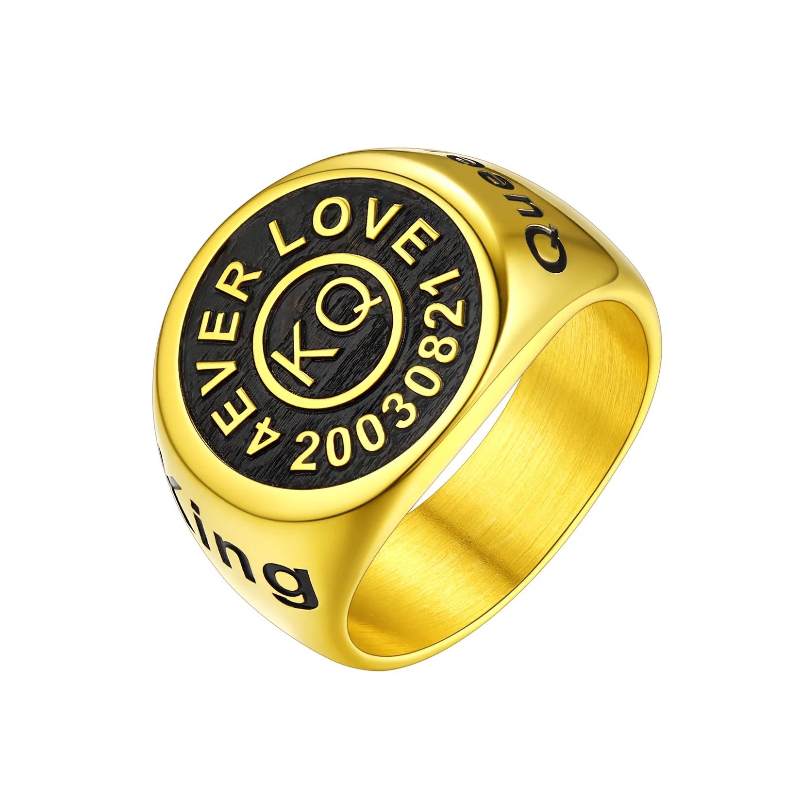 

Персоналізований круглий печастковий перстень з лазерним гравіюванням, чорна поверхня, нержавіюча сталь, ім я, команда, сім я, клуб, кільця, індивідуальні прикраси 13