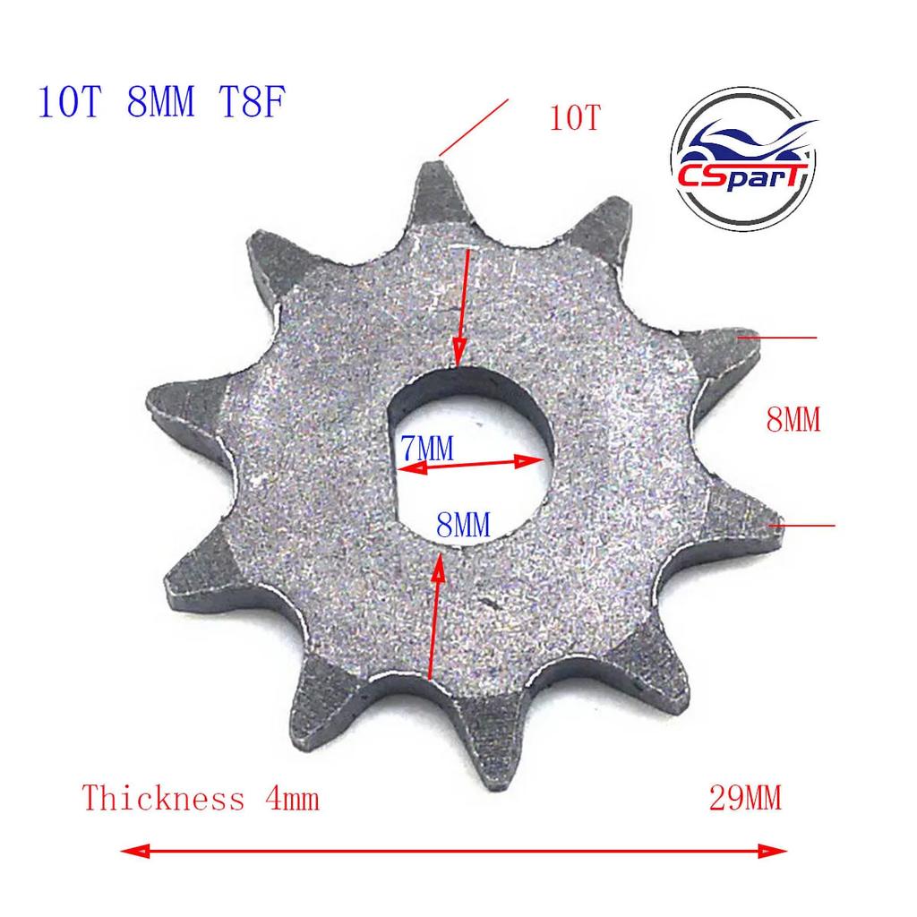 10 11 12 Tooth 10T 11T 12T 25H T8F D Type 8MM 10MM Razor EVO X-Treme IZIP E Scooter Motor Sprocket MY1020