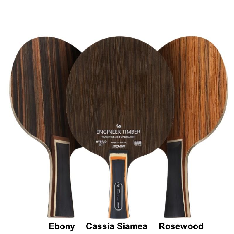 1Pc Ebony Rosewood Cassia Senna 5-Ply Table Tennis Blade Ping Pong Racket Fl Cs Handle