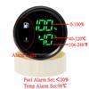 Custom Fuel Level Gauge + Water Temp with Warning Digital Dual 52mm 2 In 1 Gauge for Fuel Level Sensor 0-190ohm Marine Boat Car