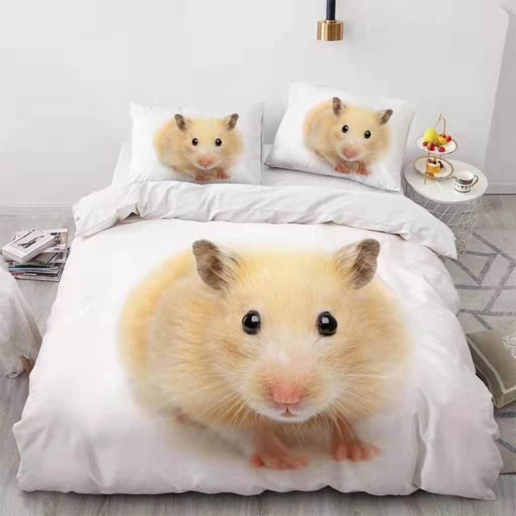 Hamster Soft Duvet Cover Family Pet Guinea Pig for Women Children Young Boys Lovely Mini Animals Comfortable Quilt Cover for Bedrom Rations Warm Soft