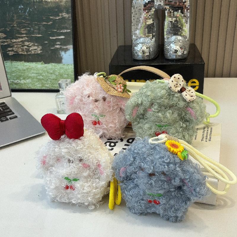 Mini Lockiges Tier Plüsch Schlüsselanhänger Flauschig Weich Stofftier Anhänger Niedliches Taschendekoration für Damen Handtasche Kleine Feiertagsgeschenke