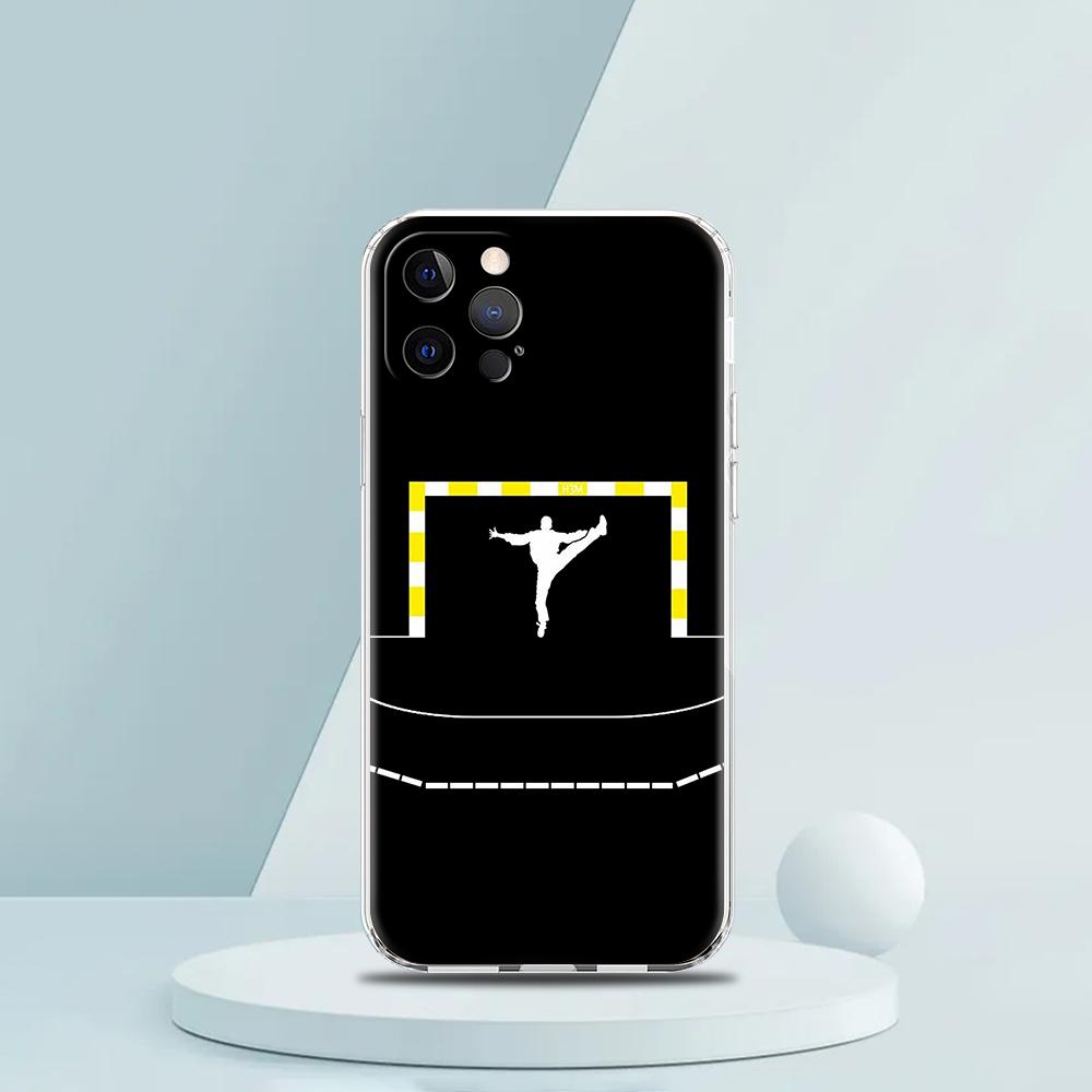 For iPhone 15 16 14 13 12 mini 11 Pro Max XS X XR SE 7 8 Plus Silicone Clear Cover Handball Sport Luxury Phone Case