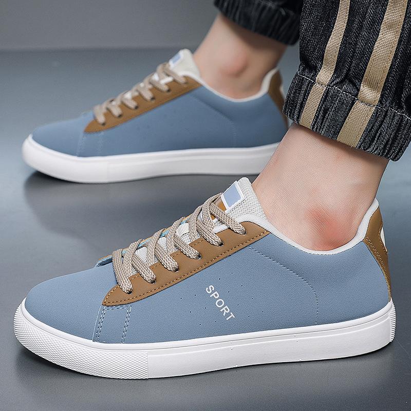Summer new low-top board shoes men's casual flat bottom wear-resistant trend versatile sports little white shoes lace-up Korean version men's shoes