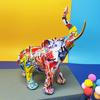 Estátua criativa em forma de elefante, padrão de grafite, boa sorte, figura, resina sintética, molde de exibição, decoração de escritório