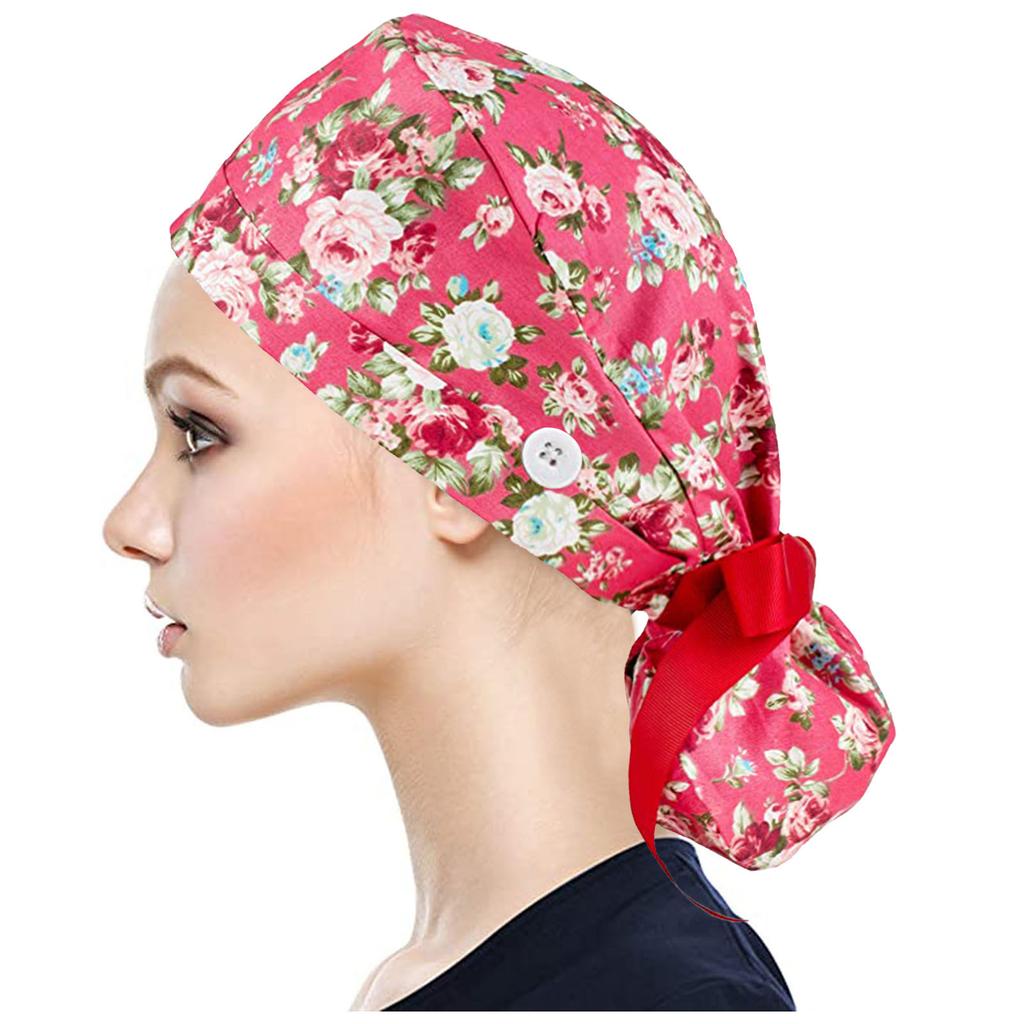 FS Scrub Cap With Buttons Bouffant Hat 