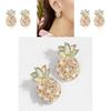 Trendy European American Pineapple Earrings Fashionable Crystals Women For