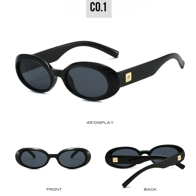 Midnite Star Retro Classic Small Oval Sunglasses Women Fashion Champagne Lens Shades Uv400 Men Trending Rivets Punk Sun Glasses