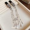New Chinese style diamond-set flocked pearl fringed hairpin side bangs clip BB clip niche design hair accessories women