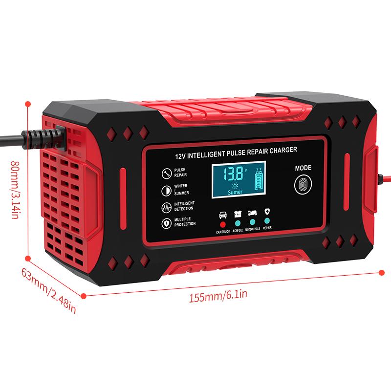 Quick Charging 12v6a Battery Charger Car Motorcycle Full Smart Pulse Repair Battery Charger with CE FCC UL EU