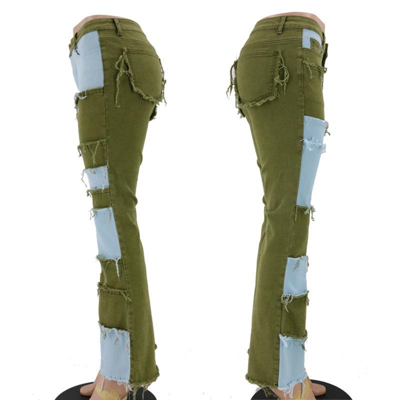 High Waist Mom Jeans Fashion Denim Pants Stretch Flared Jean Woman Fashion Denim Pants Slim Trousers Streetwear Elephant Jeans