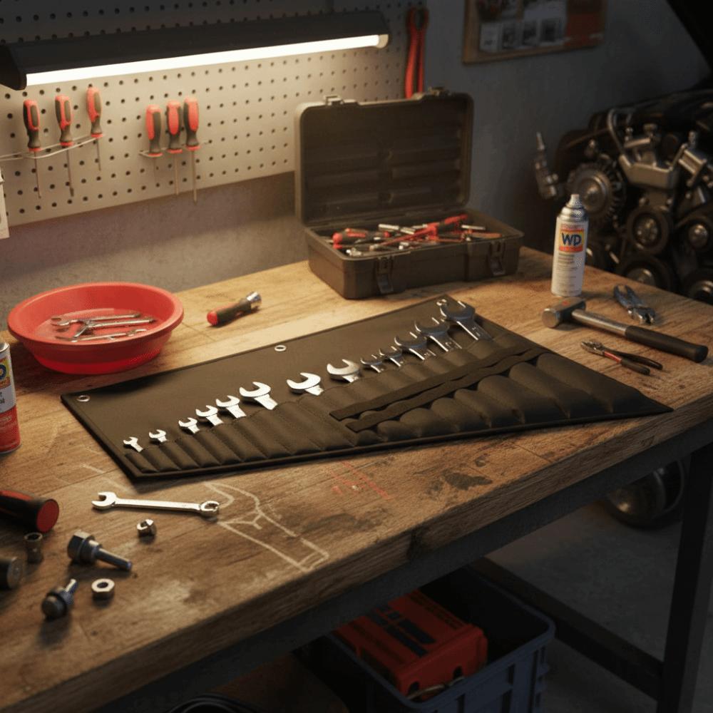 16 Pockets Wrench Roll Organizer Water Proof Oxford Cloth Wrench Pouch  Hand Tool Storage