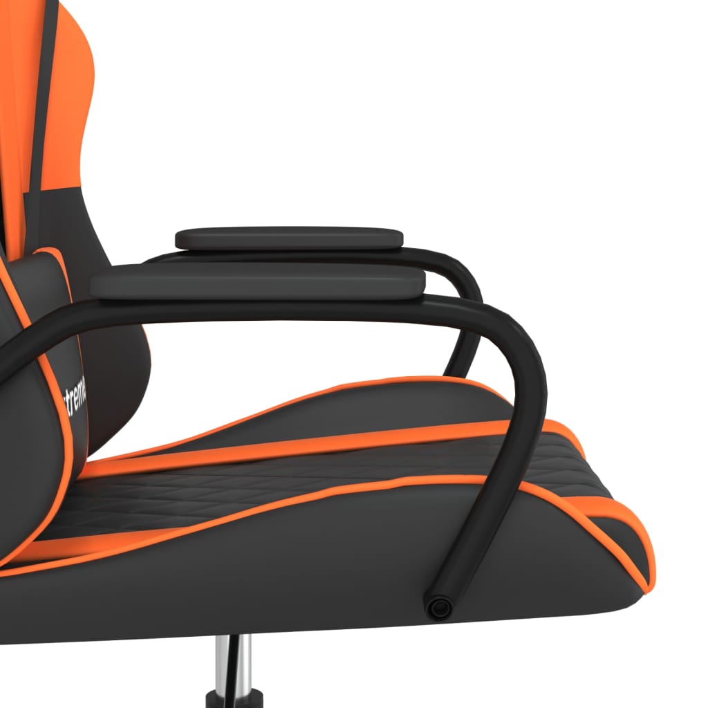 Gaming Chair Black and Orange Artificial Leather