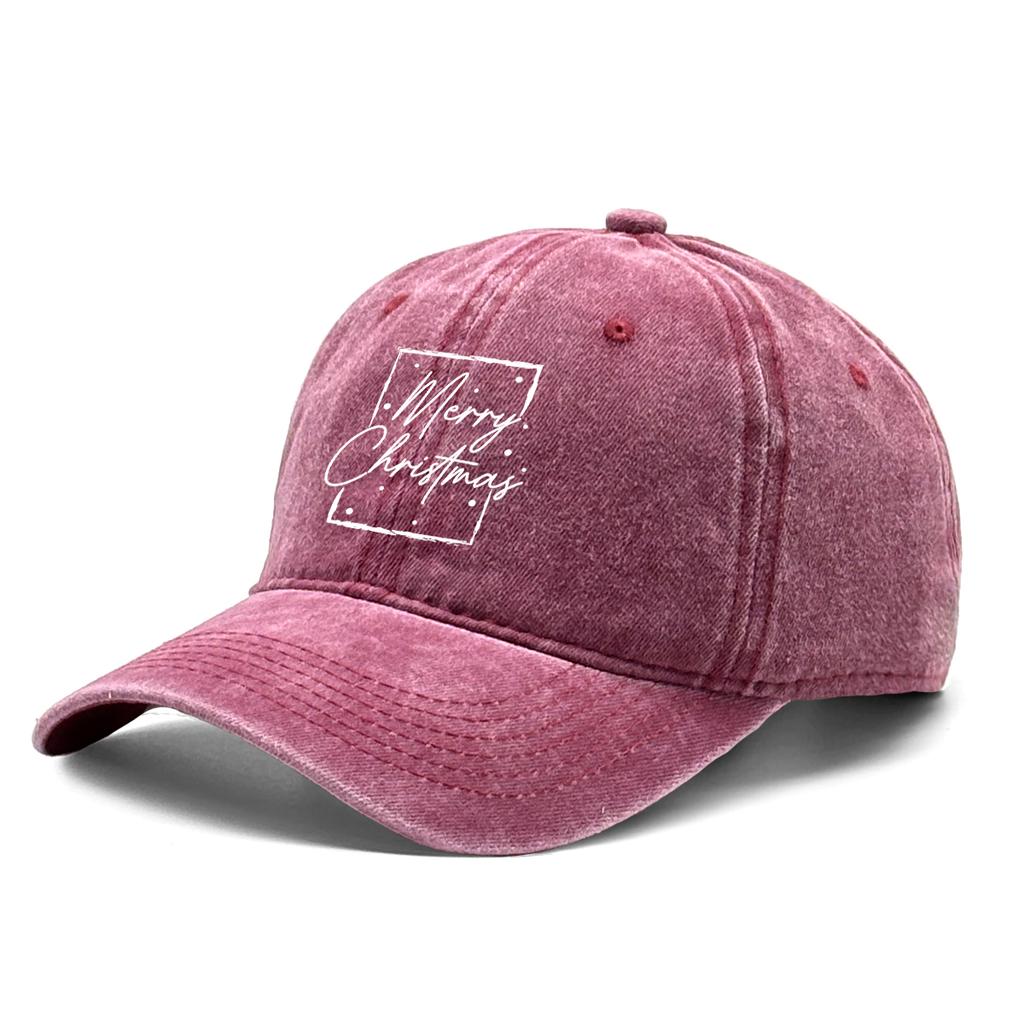 Frohe Weihnachten Druck Caps Für Damen Unelastische Snapback Caps Perfekt Als Outdoor-Accessoire Unisex Sonnenhut Einheitsgröße