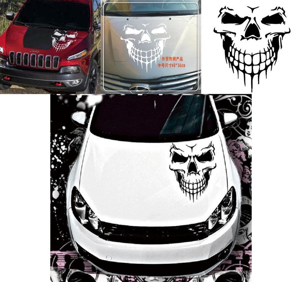 1 Pc Punisher Skull Head Car Sticker Featuring A Stylish Design For Ultimate Car Customization