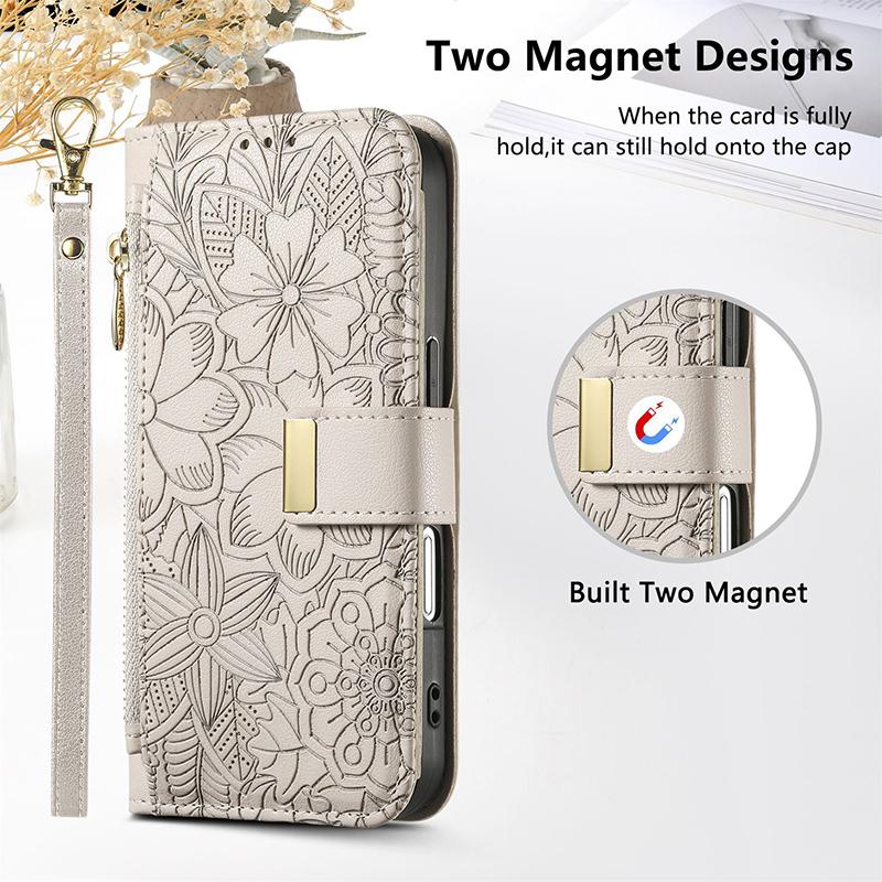 Leather Case with Card Holder for IPhone 18 17 15 16 13 14 12 11 Pro Max 17E 16E Casing Full Protection Girl Wallet Phone Covers