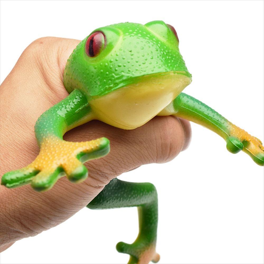 Adults Jokes Soft TPR Model Toy Spoof Squeeze Frog Simulation Frog Squeeze Toys Stretchable Frog