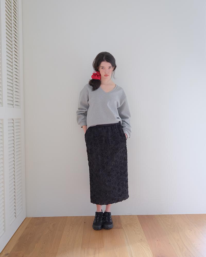 Prebois Lace Flower Long Skirt