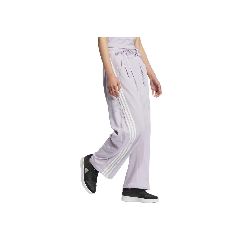 Adidas Interlock Dance Joggers with Three Stripes and Loose Knit Design Women Bottoms Silver Purple JI9782