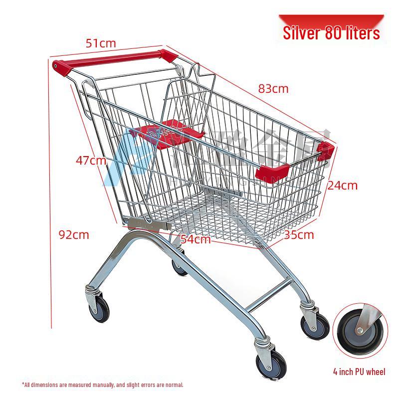 European Herringbone Shopping Cart for Supermarkets and Warehouses