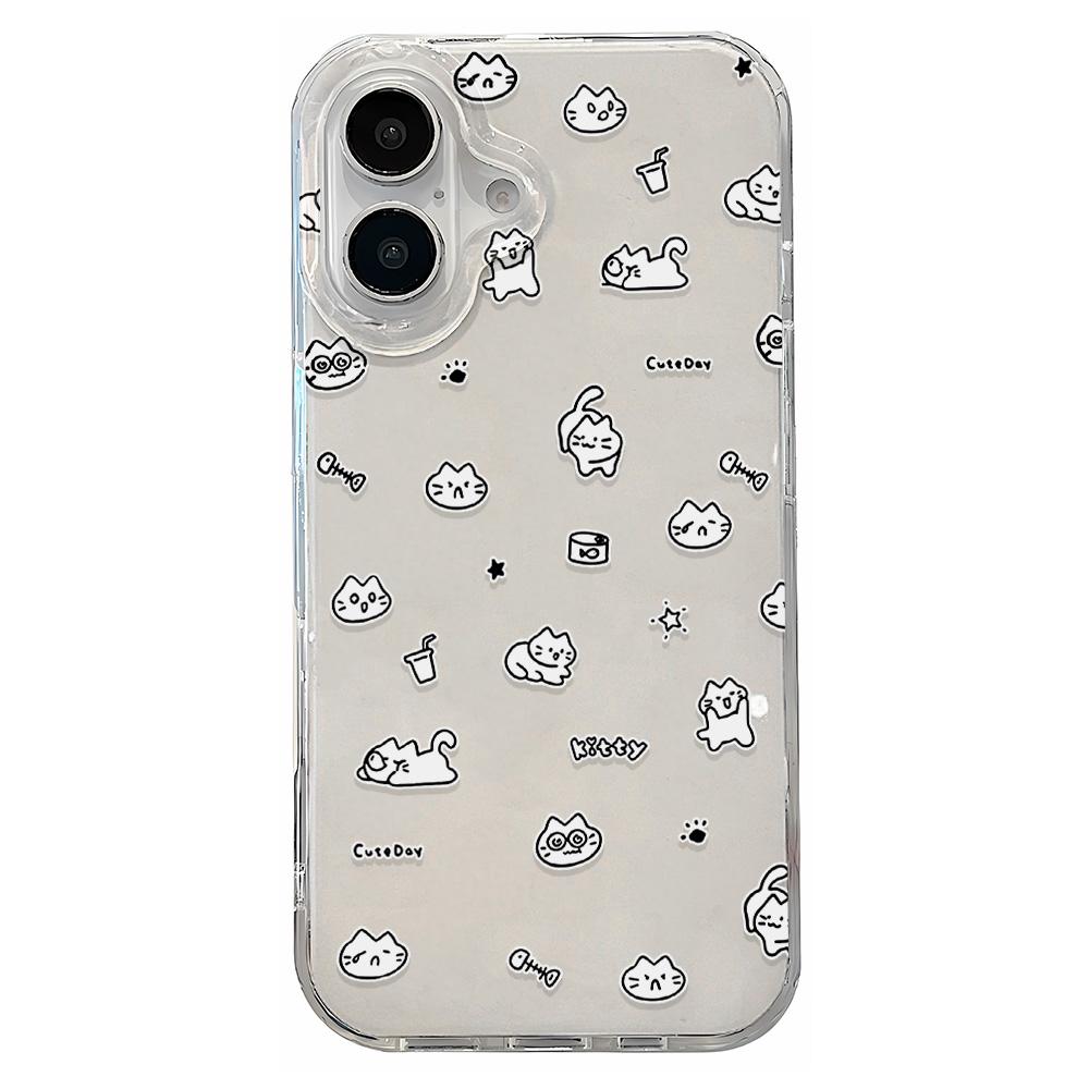 Painted Phone Case for iPhone 12 13 15 16 iPhone 16 12 13 14 15 Pro  14 15 16 Pro Max Coverage Shockproof Anti-Fingerprint Fresh Style Protective Case
