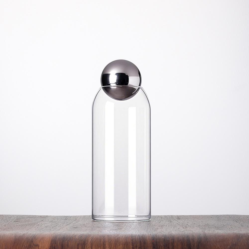 Modern Glass Coffee Bean and Tea Storage Jar with Cork Stopper