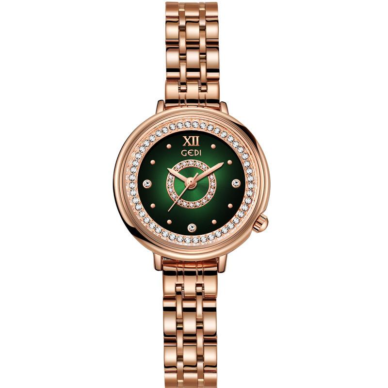 Fashion Light Luxury Gypsy Full Diamond Ladies Alloy Waterproof Quartz Stainless Steel Watch
