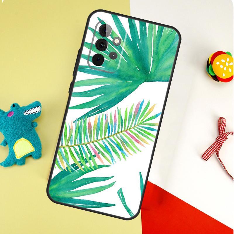 Summer Plant Palm Green Leaf Aloha For Samsung Galaxy A54 A34 A14 A55 A35 A15 A53 A33 A13 A05 A06 A16 A22 A32 A52 Phone Case