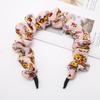 Lystrfac Solid Color Slik Padded Pleated Hairband for Women Fashion Scrunchy Headband Retro Hair Loop Female Hair Accessories